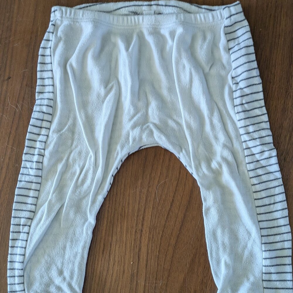 Mori bamboo joggers- black and white stripes 18mo